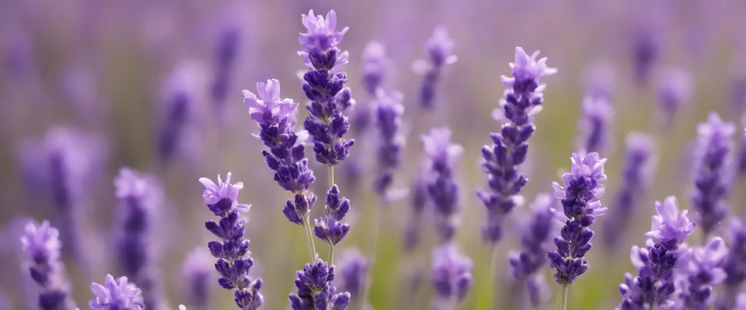 Close-up of vibrant purple English lavender in bloom.