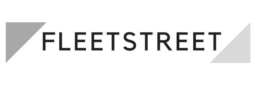 Logo featuring the text 'FLEETSTREET' with geometric shapes