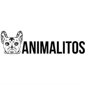 French Bulldog face logo with Dia de los Muertos style beside ANIMALITOS text.