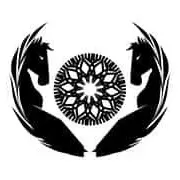 Stylized logo featuring horses and a snowflake
