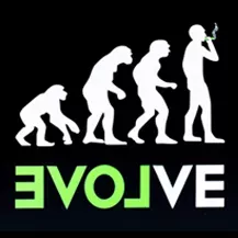 Stylized evolution illustration from ape to modern man