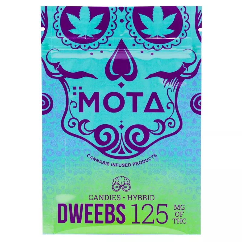MOTA Dweebs 125mg THC Hybrid Cannabis Infused Candies Packaging