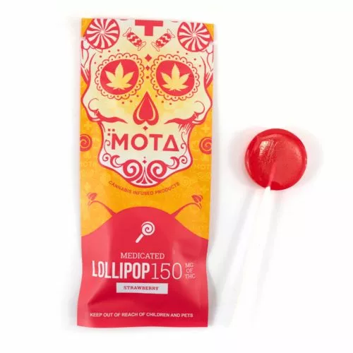 MOTA Strawberry Lollipop with 150mg THC - Cannabis-Infused Candy