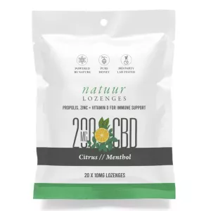 Citrus Menthol CBD Lozenges 200mg / 20pcs – Natuur