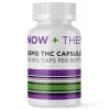 25mg THC capsules bottle with colorful label and 30 gel caps per container.
