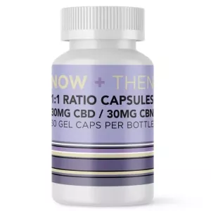 Now + Then 1:1 Ratio Capsules: 30MG CBD/CBN, 30 Gel Caps.