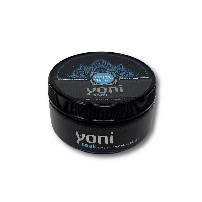 Cannabis-infused Yoni Soak for PMS relief with 300mg THC and 50mg CBD.