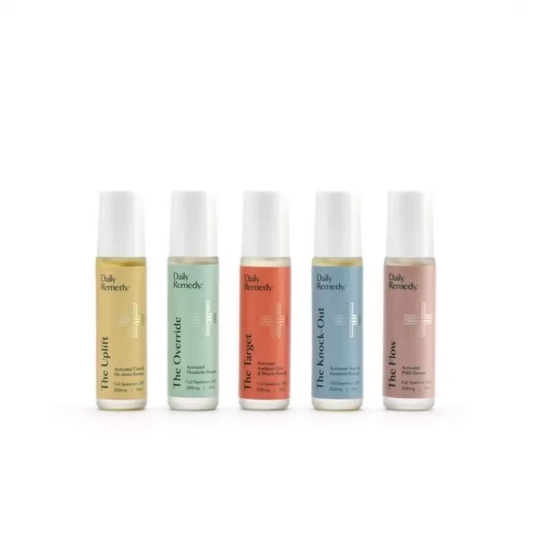 Daily Remedy aromatherapy spray set for wellness and self-care in various hues.