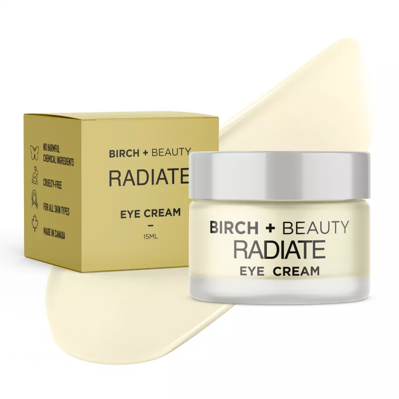Birch + Beauty Radiate Eye Cream - 15ML luxury skincare, cruelty-free, made in Canada.