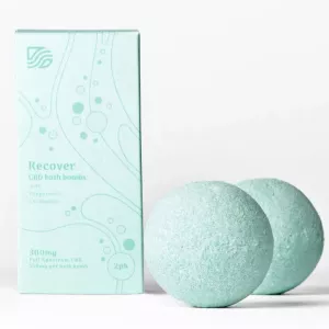 CBD bath bombs, 300mg full spectrum, peppermint and eucalyptus, soothing relaxation.