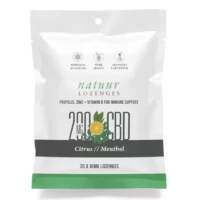 Natur CBD Lozenges with Propolis, Zinc, Vitamin D, and Citrus Menthol Flavor, 20 Pack