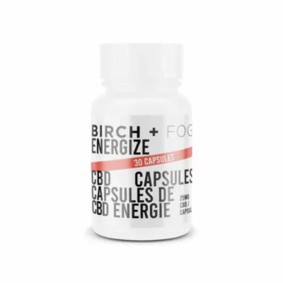 Birch + Fog 30 Energize CBD Capsules, 25mg dose for energy boost