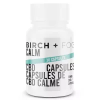 BIRCH+FOG CBD for anxiety capsules bottle with 30 calming capsules