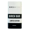 Minimalist packaging design for Birch + Fog Birch Bar, featuring black and white branding.