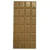 Rectangular blonde chocolate bar with speckles, twenty sections, glossy finish, artisanal touch.