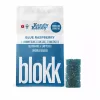 Kandy Kandy Blue Raspberry THC CBD Gummies Package and Single Gummy.