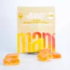 Mango CBD gummies package from Kandy Kandy with sugar-coated gummies in front.