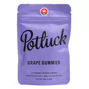 Grape Gummies 20mg CBD:THC x 10pcs (200mg)  – Potluck