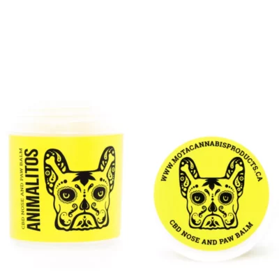 Animalitos CBD Dog Balm - French Bulldog Illustration on Yellow Label