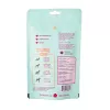 Dog treat packaging back with serving size, ingredients, and benefits.