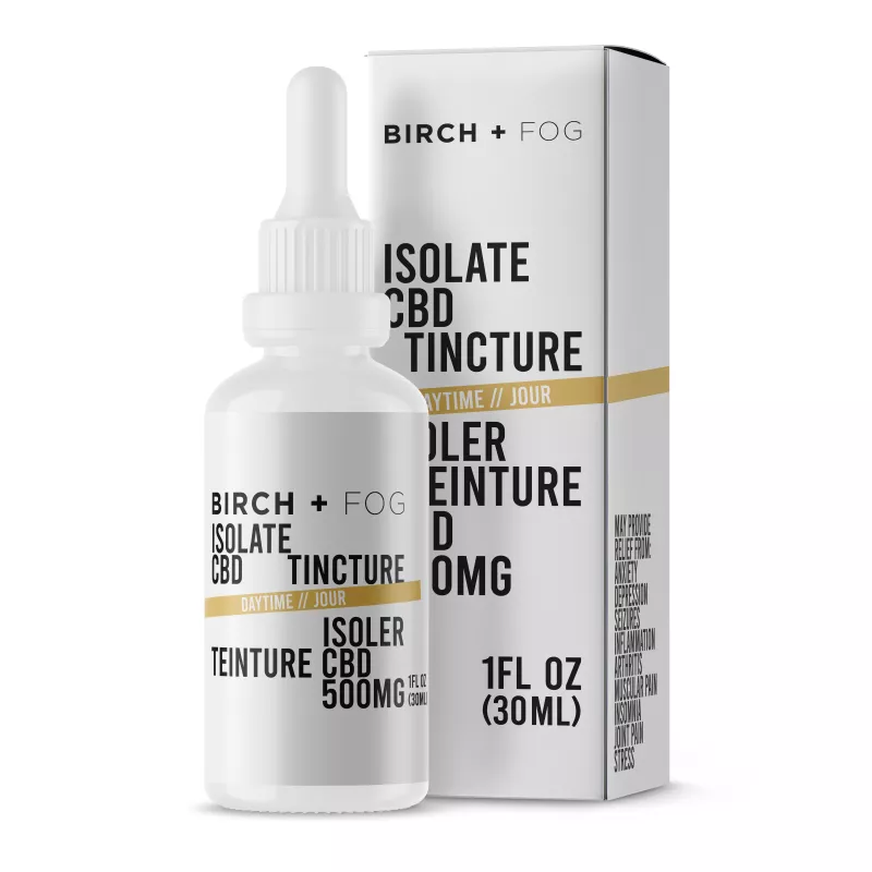 Birch + Fog 500mg CBD Isolate Tincture for Daytime Relief