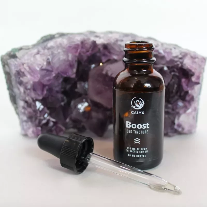 CALYX Boost 250mg CBD Oil Tincture with Amethyst Display