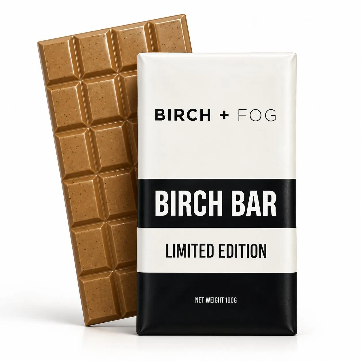Birch Bar Limited Edition Birch Bar Limited Edition chocolate bar with packaging, 100g.