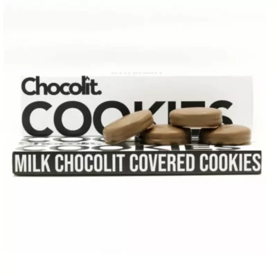 Chocolit Cookies - Sleek Pack of 5 Glossy Milk Chocolate-Covered Treats