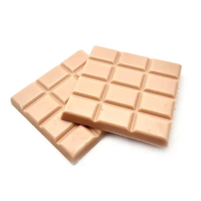 Two smooth milk chocolate bars segmented for sharing on a white background.