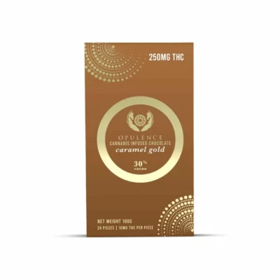Opulence 250MG THC Infused Chocolate Caramel with 30% Cacao - 24 Pieces