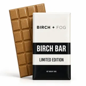 Birch Bar Limited Edition chocolate bar with packaging, 100g.