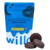 Cannabis-infused chocolate cookies packaging with 500mg THC and willo branding displayed.