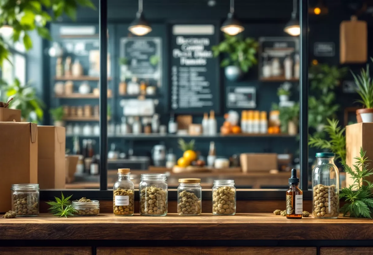 Varios frascos de productos naturales sobre una mesa de madera