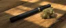 THC disposable vape pen on clean background