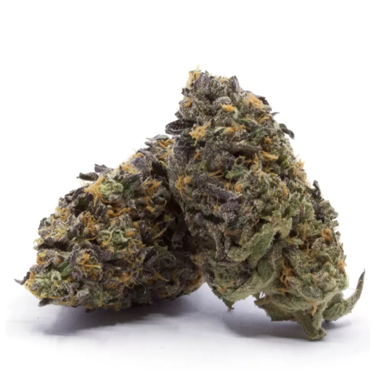 High-quality cannabis buds with dense trichomes and vibrant colors.