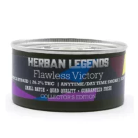Herban Legends Flawless Victory Indica Hybrid Cannabis 1g Container.