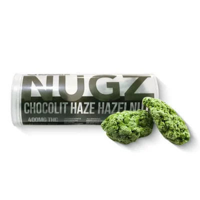 400mg THC hazelnut chocolate edibles mimicking cannabis buds.