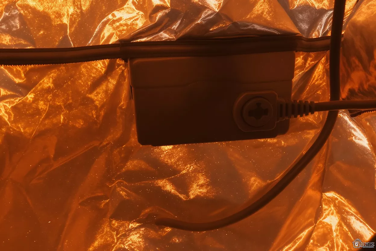 Close-up of a power supply cable against orange background