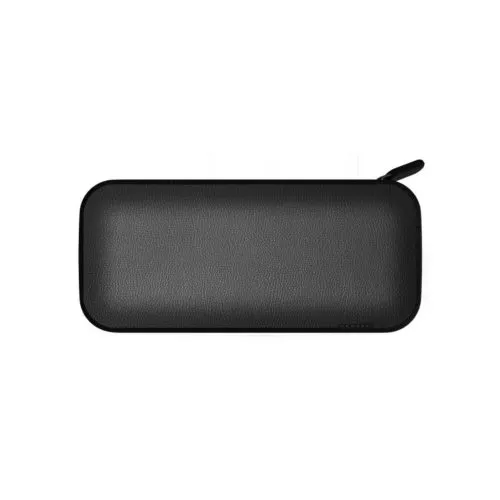 Black protective zippered case for electronics and accessories with a minimalist design.