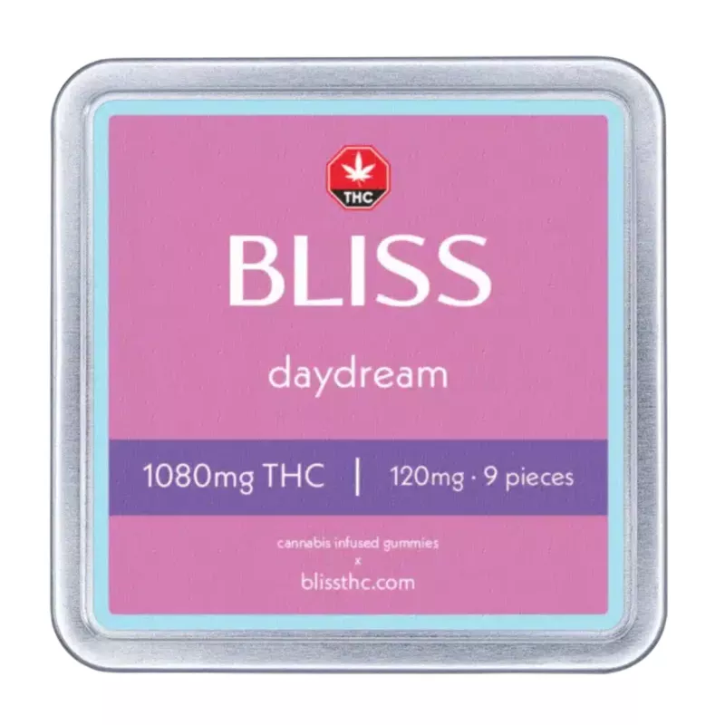 Bliss Daydream 1080mg THC Infused Gummies Tin Packaging