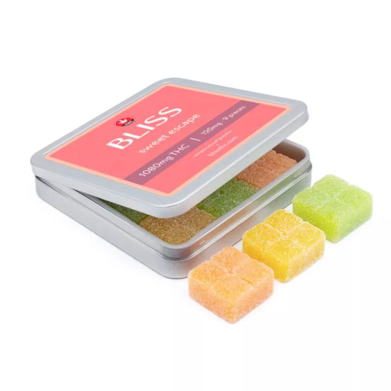BLISS THC-Infused Gummies - 100mg Assorted Flavors in Tin Container