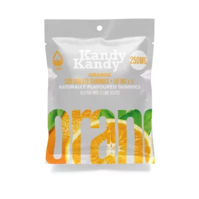Kandy Kandy 250mg Orange CBD Isolate Gummies - Gluten-Free, Lab-Tested.