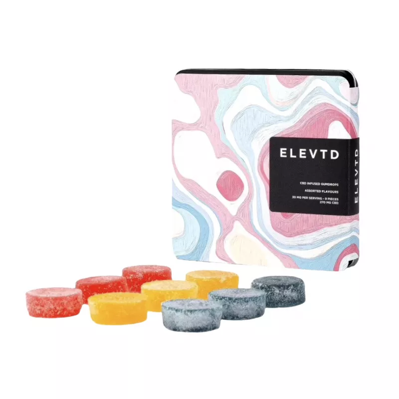 Elevtd 30mg CBD Gummies in Assorted Colors for Wellness Benefits.