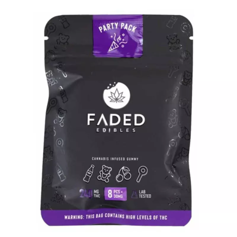 FADED Edibles - 240mg THC Party Pack Gummies, Lab-Tested for Quality
