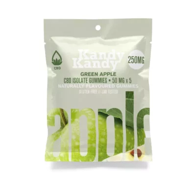 Kandy Kandy 250mg CBD Green Apple Isolate Gummies, Gluten-Free, 5-Pack