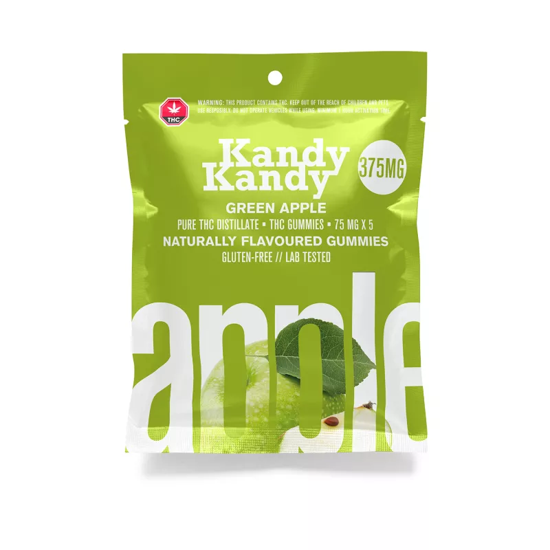 Kandy Kandy 375mg THC Green Apple Gummies - Gluten-Free & Lab Tested