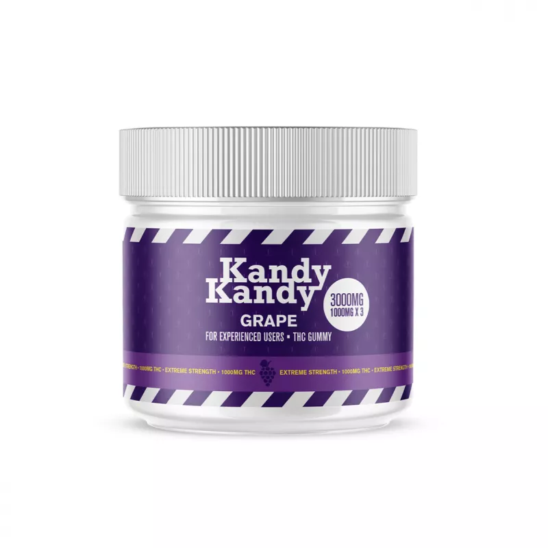 Extreme Strength Kandy Kandy Grape THC Gummies - 3000mg, 1000mg Each
