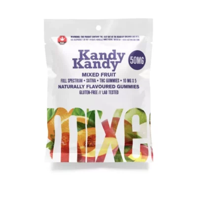 Kandy Kandy 50mg Sativa THC Mixed Fruit Gummies - Gluten-Free and Lab-Tested