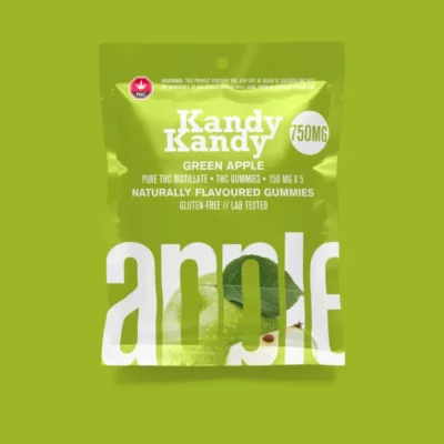Kandy Kandy Green Apple THC Gummies, 750mg, Gluten-Free and Lab-Tested