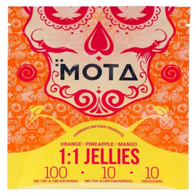 MOTA Tropical Cannabis Jellies - 100mg THC & CBD, Vibrant Mandala Pack Design